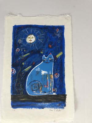 Franz Lauter - Cat in blue kopen? Bied vanaf 65!