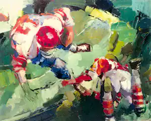 Jacques Wesselius - GROOT SCHILDERIJ "American Football" verkauft für € 140!