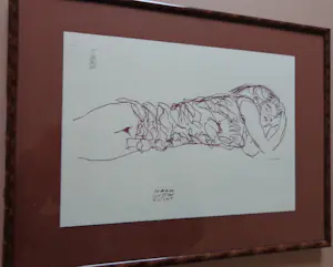 Geert Jan Jansen - NAAKTE VROUW / NACH GUSTAV KLIMT / KLEURLITHO / 31x41cm / KADER / SIG kopen? Bied vanaf 25!