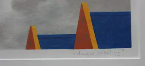 Buy Sees Vlag - Ingelijste potlood tekening: "Haagsche tweeling" - 2014? Bid from 100!