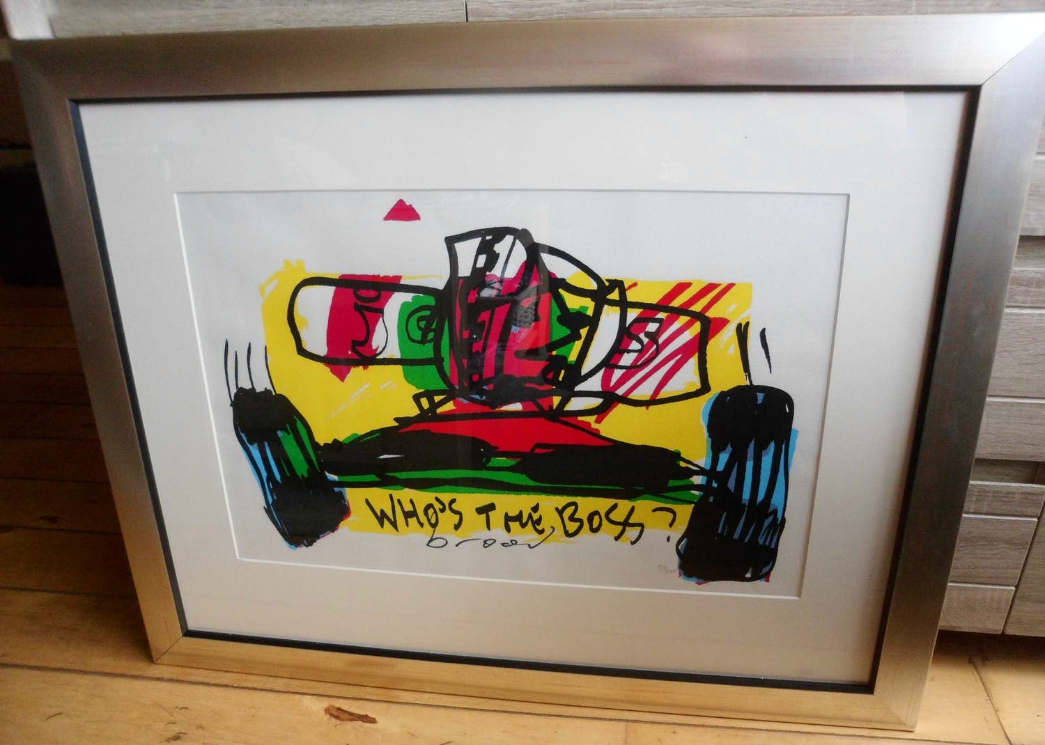 Herman Brood - Zeefdruk - "Who's the boss" (Formule 1, Jos Verstappen) kopen? Bied vanaf 425!