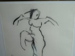 Anton Heyboer - Pastelkrijt, “Naakte vrouw” – gesigneerd & ingelijst kopen? Bied vanaf 1!