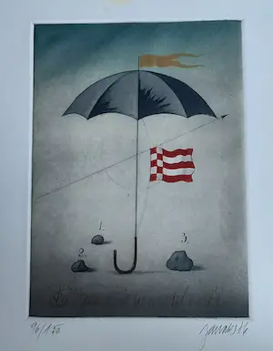 Alois Janak - Paraplu met vlag kopen? Bied vanaf 30!