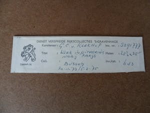 Gerard van Kerkhof - Ingekleurde ets. Titel, "Werk in uitvoering nabij Parijs". kopen? Bied vanaf 20!