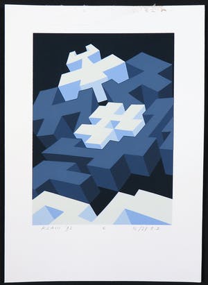 Hans Klaui - Zeefdruk, Geometrische abstractie kopen? Bied vanaf 1!