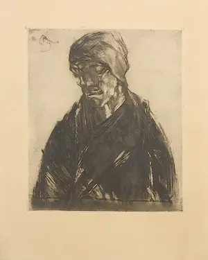 Georges Higuet - Ets, Portret - Ingelijst kopen? Bied vanaf 1!