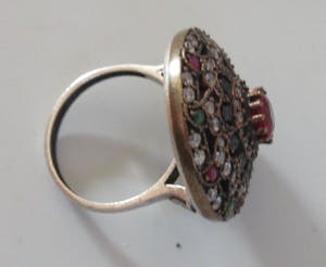 Niet of onleesbaar gesigneerd - Zilveren (925) Afghaanse Kuchi Halsketting met hanger en twee ringen kopen? Bied vanaf 1!