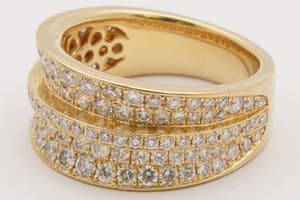 2567- Opvallende diamanten Fantasiering- 18karaats geelgoud - ca 2.40ct briljant kopen? Bied vanaf 1480!