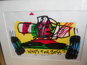 Herman Brood - Zeefdruk - "Who's the boss" (Formule 1, Jos Verstappen) kopen? Bied vanaf 425!