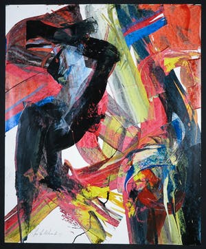 Jan te Wierik - Olieverf op papier, Z.T. Abstracte compositie kopen? Bied vanaf 150!