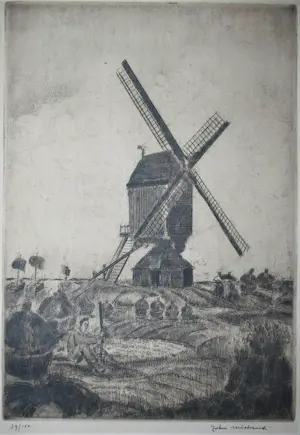 Willem van Dam - 2 standerdmolens - Terschuur & 1 andere kopen? Bied vanaf 75!