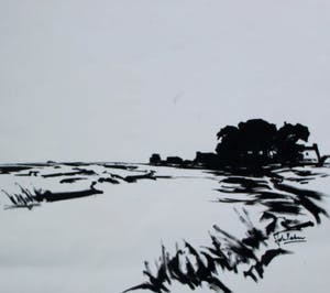 Johan Faber - Penseel tekening: Friesland kopen? Bied vanaf 350!