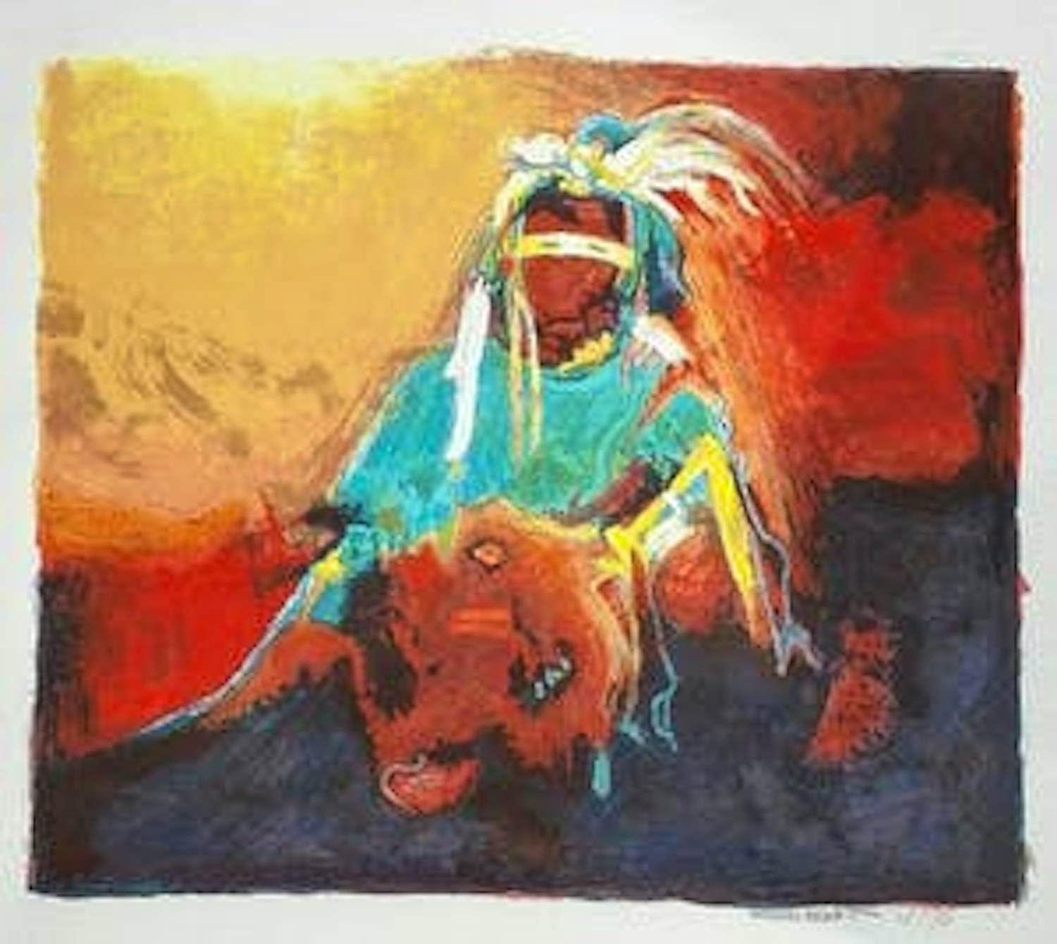 Gerard 't Hart - Zeefdruk, Indiaan. kopen? Bied vanaf 40!