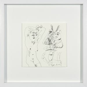 Anton Martineau - Pentekening van een naakt met figuur - Ingelijst kopen? Bied vanaf 1!