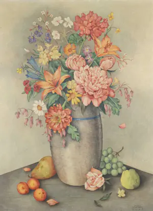 Louis Schrikkel - Olieverf op doek, Bloemstilleven - Ingelijst kopen? Bied vanaf 100!