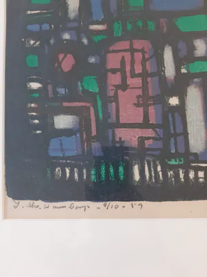 Wim Motz - Geometrisch abstracte compositie, litho kopen? Bied vanaf 55!