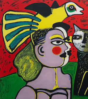 Corneille - handgesigneerde kleurenlitho | 'La maison rouge' | 2002 (INGELIJST) kopen? Bied vanaf 350!