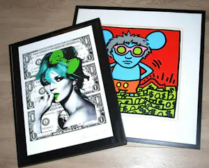 Death NYC - Kate Moss $ Green + Keith Haring's Andy Mouse : 2 zeefdrukken kopen? Bied vanaf 175!