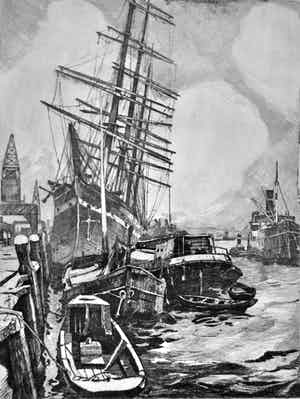 Jan Sirks - Rotterdam 1921; Katendrechtse haven verkocht voor € 65!