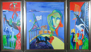 Joe Wols - Acryl op board, Drieluik - Ingelijst kaufen? Bieten Sie von 1!