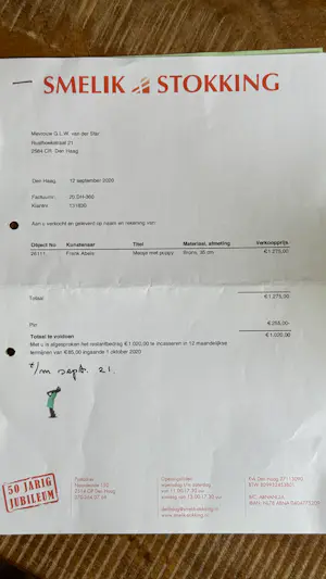 Frank Abels - Meisje met Puppy (met originele factuur) kopen? Bied vanaf 650!