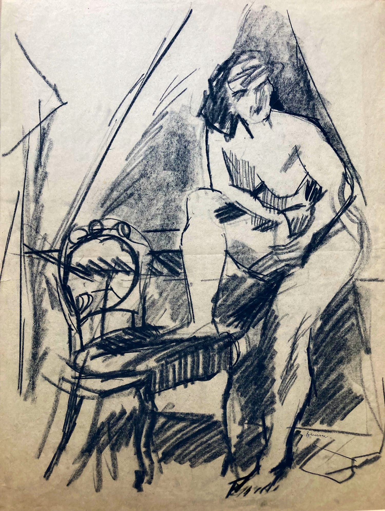 Gerard Brussee - studietekening verkocht voor € 40!
