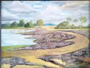 Thomas van Wissen - Heidelandschap - eind 19e eeuw Gouache - ingelijst achter glas verkocht voor € 40!