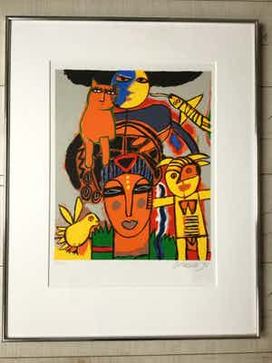 Corneille - Huit Chats - Ingelijste Zeefdruk 1996 - Oplage 35/250 verkocht voor € 275!