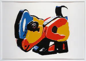 Karel Appel - Zeefdruk, De Kip - Ingelijst kopen? Bied vanaf 1!