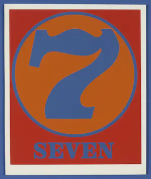 Robert Indiana - Zeefdruk, Seven / 7 (uit 'Numbers') - Ingelijst kopen? Bied vanaf 1!