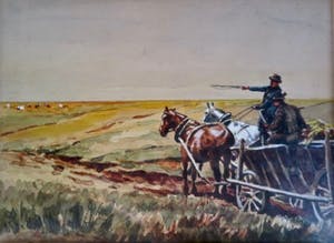 Alfred Weczerzick - (1864-1952) - Landarbeiders met Paard en wagen kopen? Bied vanaf 10!