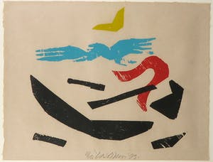 Carel Visser - Houtsnede op geschept papier, Vogel - Ingelijst kopen? Bied vanaf 150!