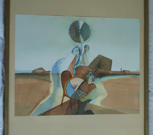 Edwin Engels - Ingelijste aquarel , Landschap – 1975 – Lijst, 97 x 68 cm. kopen? Bied vanaf 60!