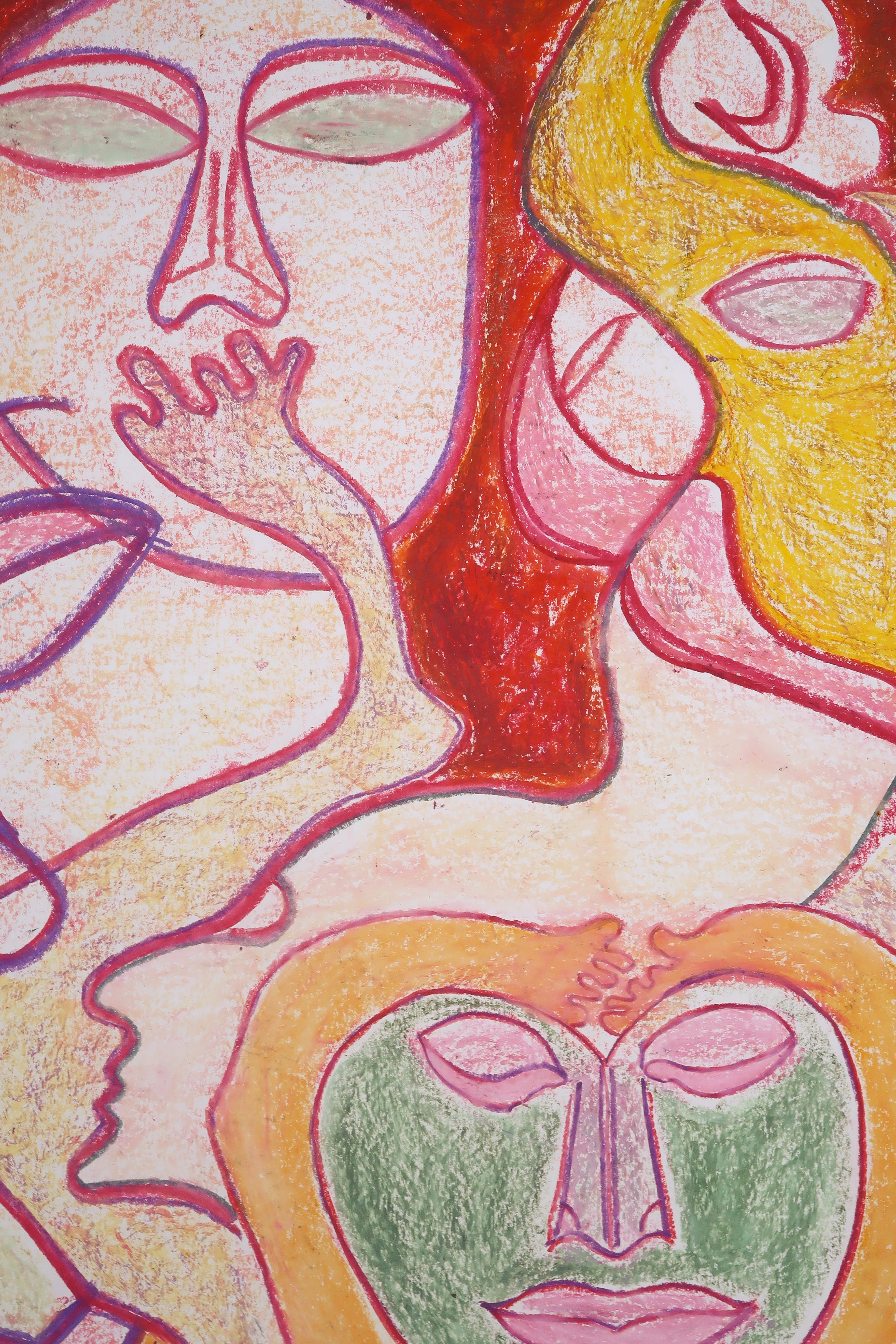 Andries Heyboer - Vetkrijt op stevig papier, Verstilde liefde (Groot) kopen? Bied vanaf 40!