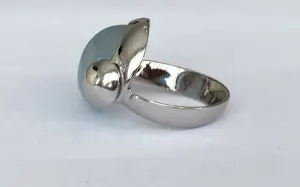 Talento Italiano designer 18 KT witgouden ring met aquamarijn en diamanten kopen? Bied vanaf 900!