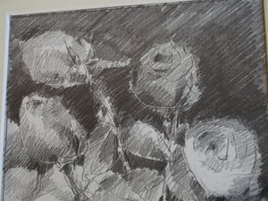 Fon Klement - Ingelijste tekening , Bloemstilleven met Rozen II - 2000 kopen? Bied vanaf 100!