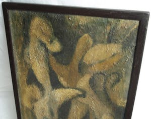 Harry  van der Heyden - Olieverf op jute doek , “Abstracte Naakten” – in originele lijst – 1967 kopen? Bied vanaf 40!