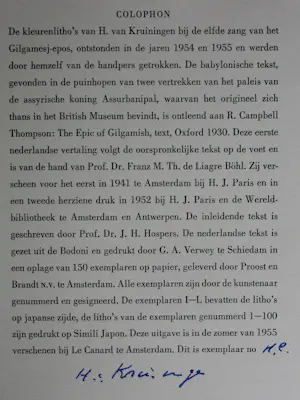 Harry van Kruiningen - Kleuren litho: Gilgamesj - 1955 kopen? Bied vanaf 55!