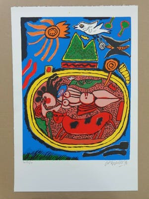 Corneille - RODE KAT / KLEURZEEFDRUK / 56x38cm / SIG / 1996 kopen? Bied vanaf 120!