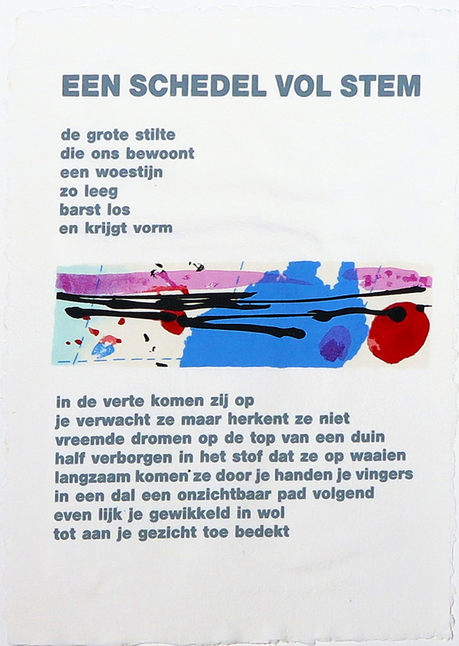 Corneille - en Bert Schierbeek - Zeefdruk, Een schedel vol stem verkocht voor € 1!