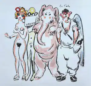 AcheterKees van Dongen - Les fols, originele litho (1947)? Enchérissez de 195!