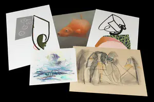 Geert Baas - en andere! - Lot van 10 werken op papier (krijt/pastel) kaufen? Bieten Sie von 1!