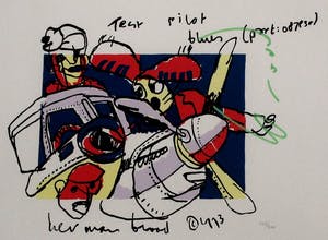 Herman Brood - Ingelijste zeefdruk: Test Pilot Blues - (Zeer nette lijst!) kopen? Bied vanaf 250!