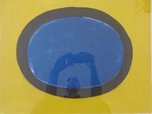 Bram Bogart - GEEL-ZWART-BLAUW / KLEURLITHO / 57x76cm / KADER / SIG/ 1967 kopen? Bied vanaf 215!