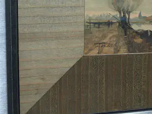 Adriaan Terhell - Ingelijste aquarel , Boerderij aan het water – Lijst, 50 x 63 cm. – ca. 1920 kopen? Bied vanaf 1!