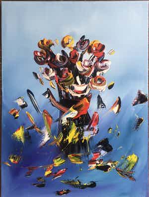 Gena - Fantasie bloemen verkocht voor € 150!