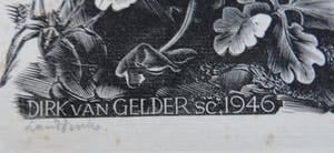 Dirk van Gelder - Weergave van de natuur met bloemen,insect en salamander. kopen? Bied vanaf 110!