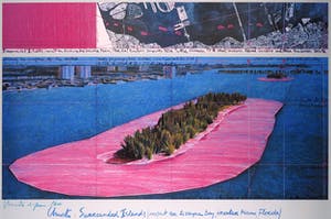 Christo - Handgesigneerd exemplaar Surrounded Islands - Ingelijst (Groot) kopen? Bied vanaf 850!