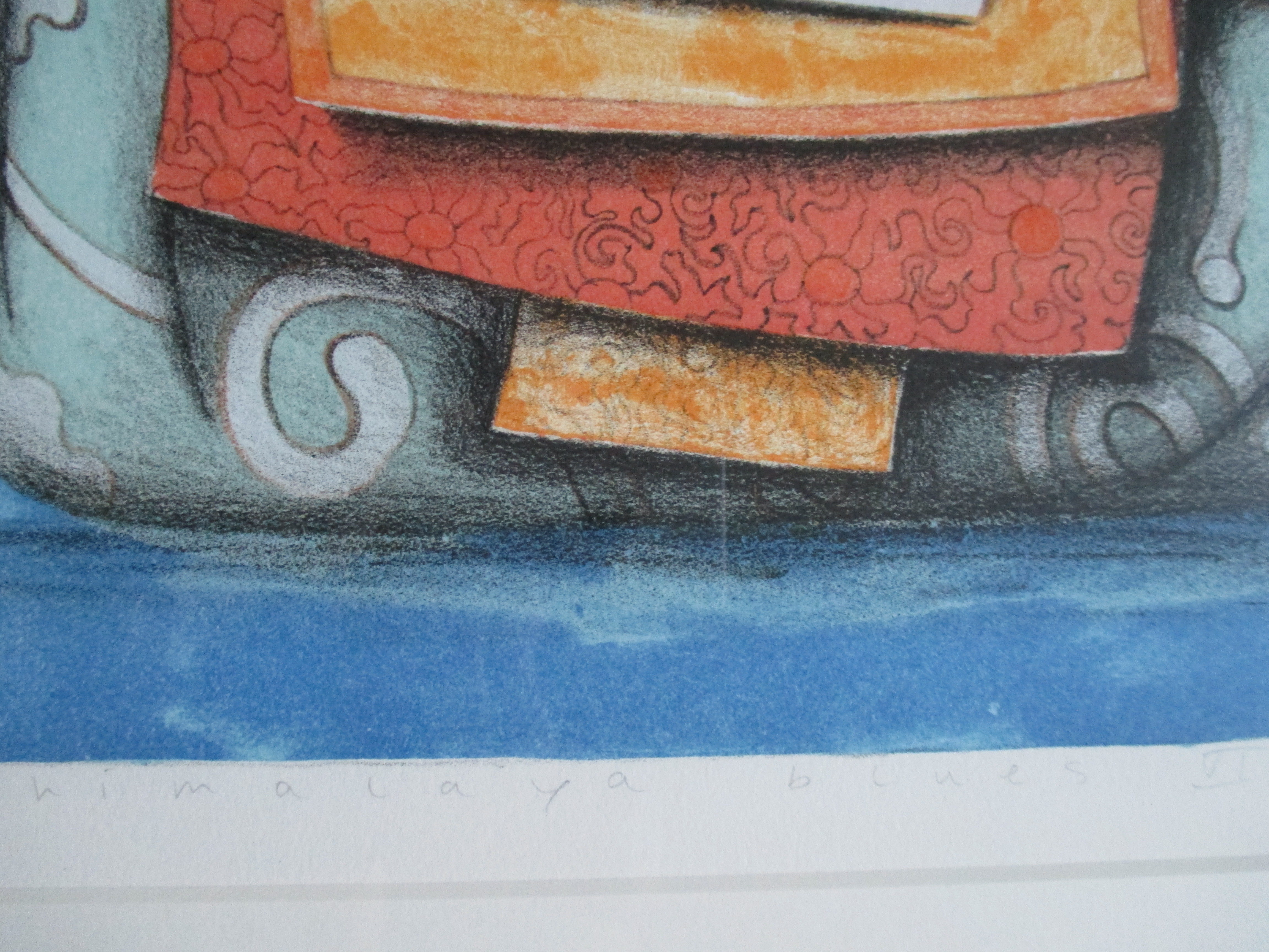 Lon Buttstedt - Grote ingelijste litho 'Himalaya Blues VI' Barth lijst kopen? Bied vanaf 60!