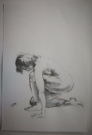 Niet of onleesbaar gesigneerd - 5x naakt. Zittende en staande dames. kopen? Bied vanaf 1!